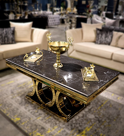 The front table is a semi-Audi Altin Golden furniture میزجلو مبلی نیم آئودی